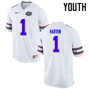 Youth Florida Gators #1 Percy Harvin NCAA Nike White Authentic Stitched College Football Jersey GTZ1062JL